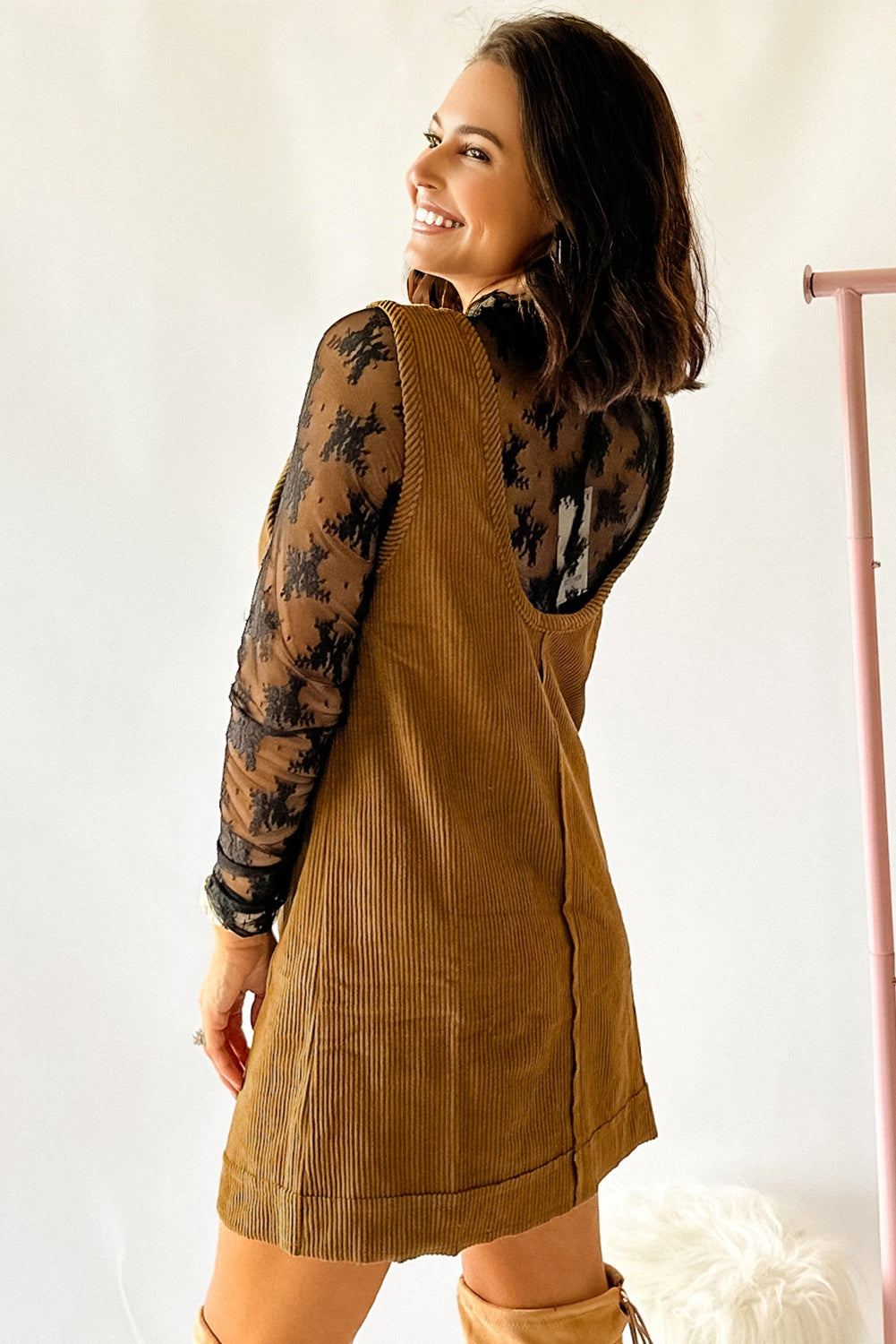 Corduroy Sleeveless Mini Dress
