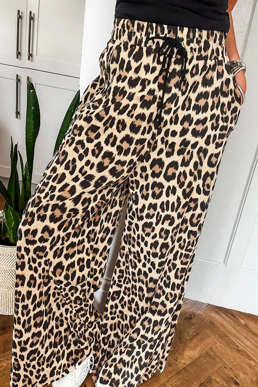 Leopard Wide Leg Pants