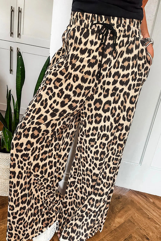Leopard Wide Leg Pants