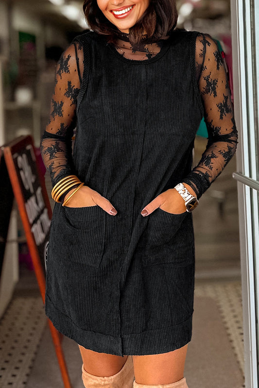 Corduroy Sleeveless Mini Dress