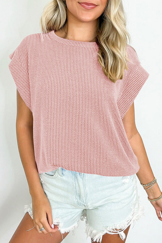 Wide Sleeve Crew Neck Top