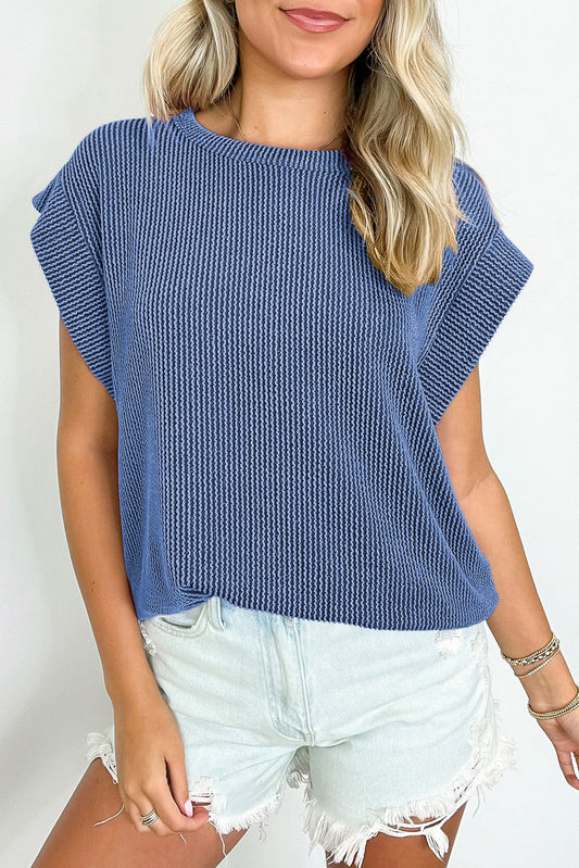 Wide Sleeve Crew Neck Top
